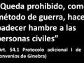 Texto del Art. 54.1 del Protocolo Adicional I de los Convenios de Ginebra