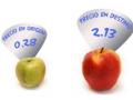 gráfico con el diferencial de precios de la manzana