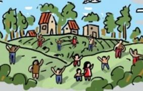Ilustración de la portada del manual popular sobre las directrices voluntarias de tenencia responsable de la tierra