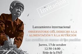 Invitación al Lanzamiento del Observatorio del Derecho a la Alimentación y Nutrición 2016
